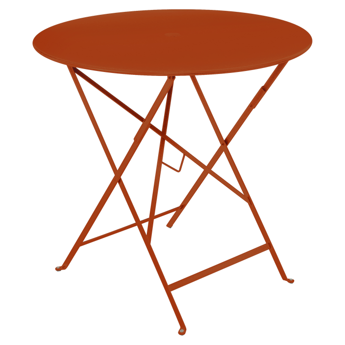 Bistro Round Metal Table 77cm, Candied Orange