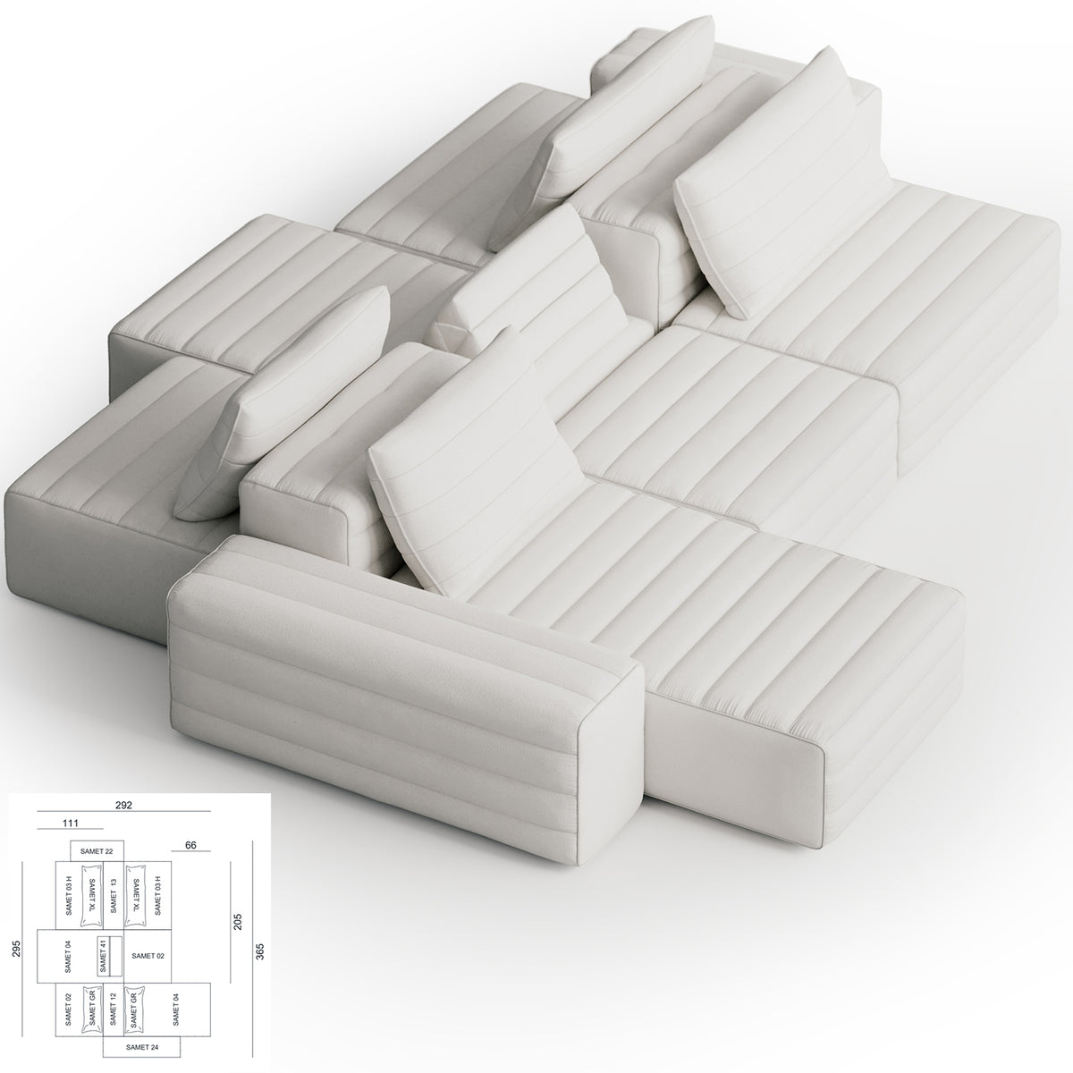 Samet Modular Sofa, Cat C