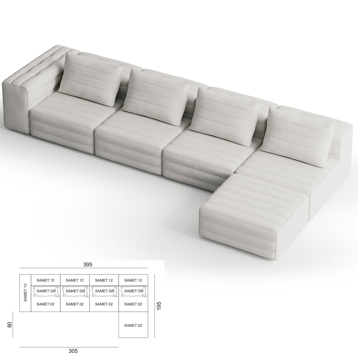 Samet Modular Sofa, Cat C