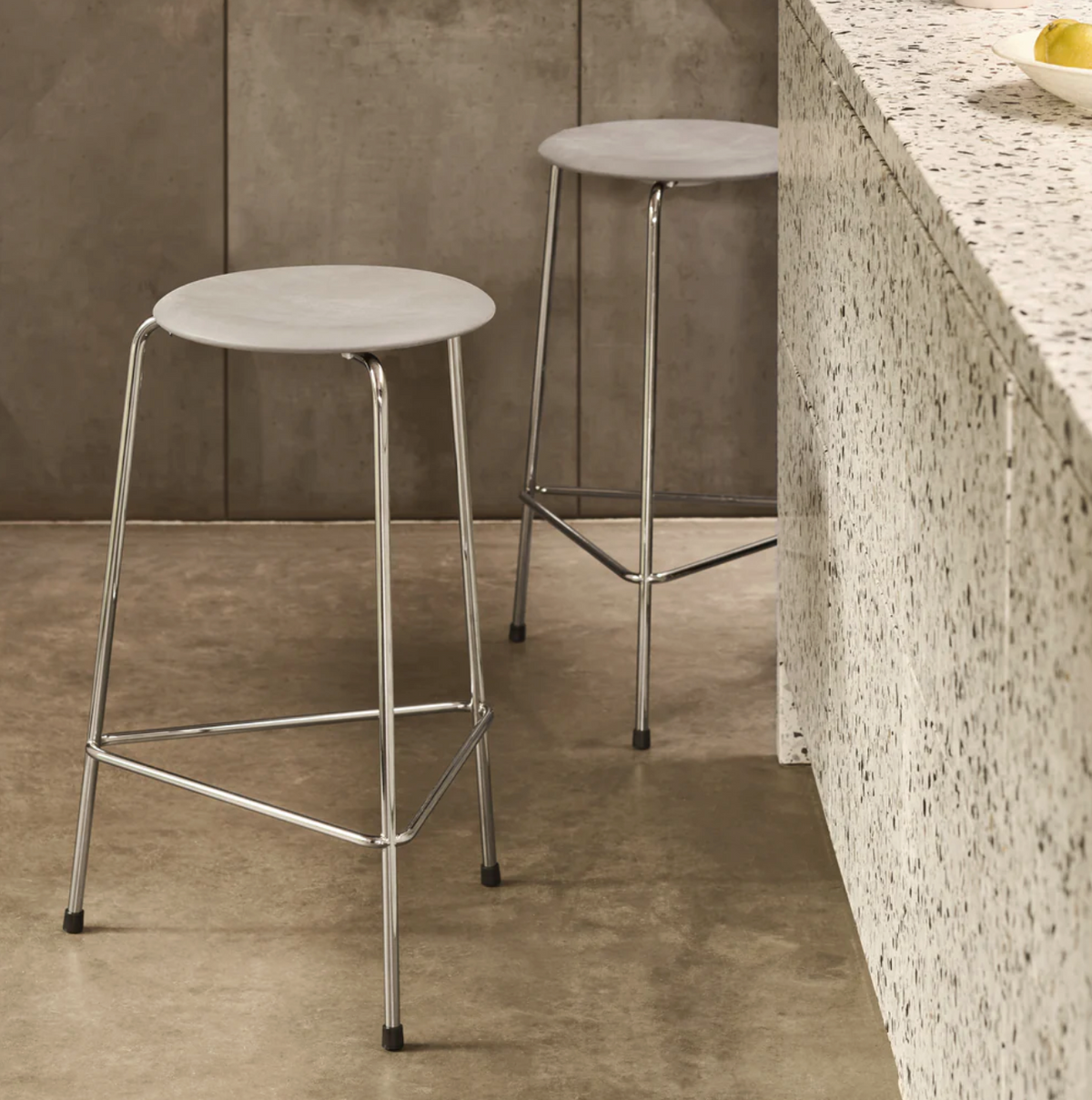 Ex-Display Dot Stool, Chrome & Leather