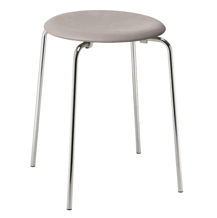 Ex-Display Low Dot Stool, Grey Leather