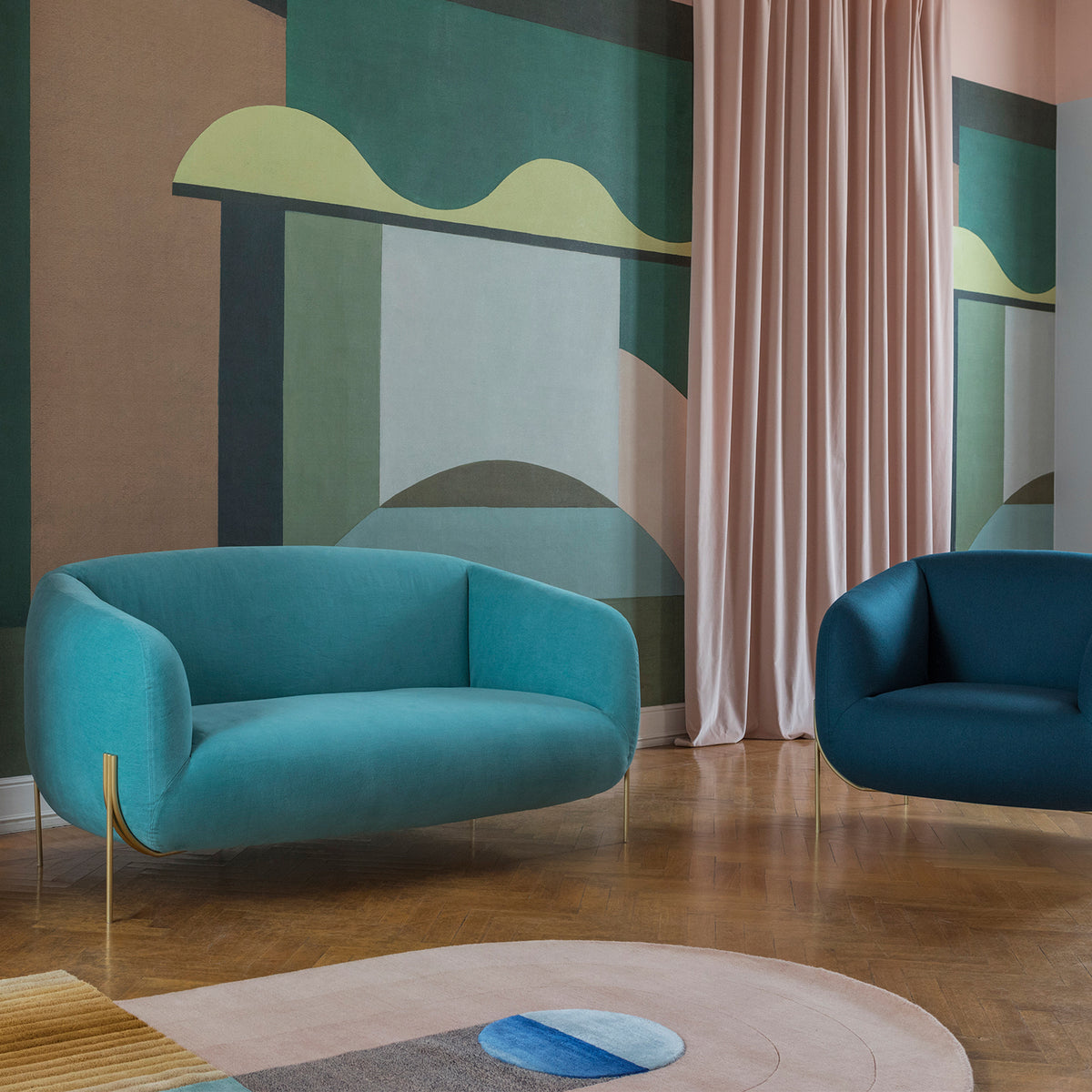 Geo 2-Seater Sofa, Creta Fabric