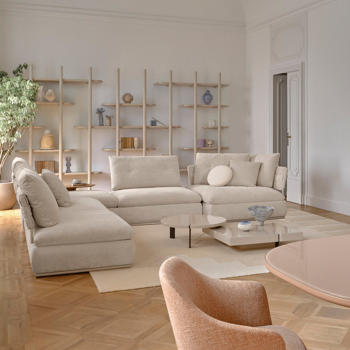 Land Modular Sofa, Quilted Back