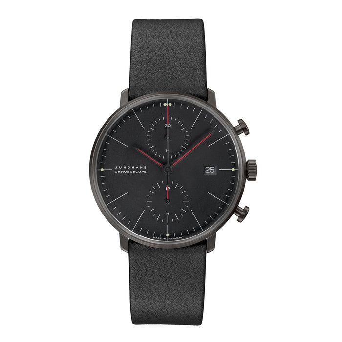 Max Bill Chronoscope Bauhaus Watch, Black 27/4409.02