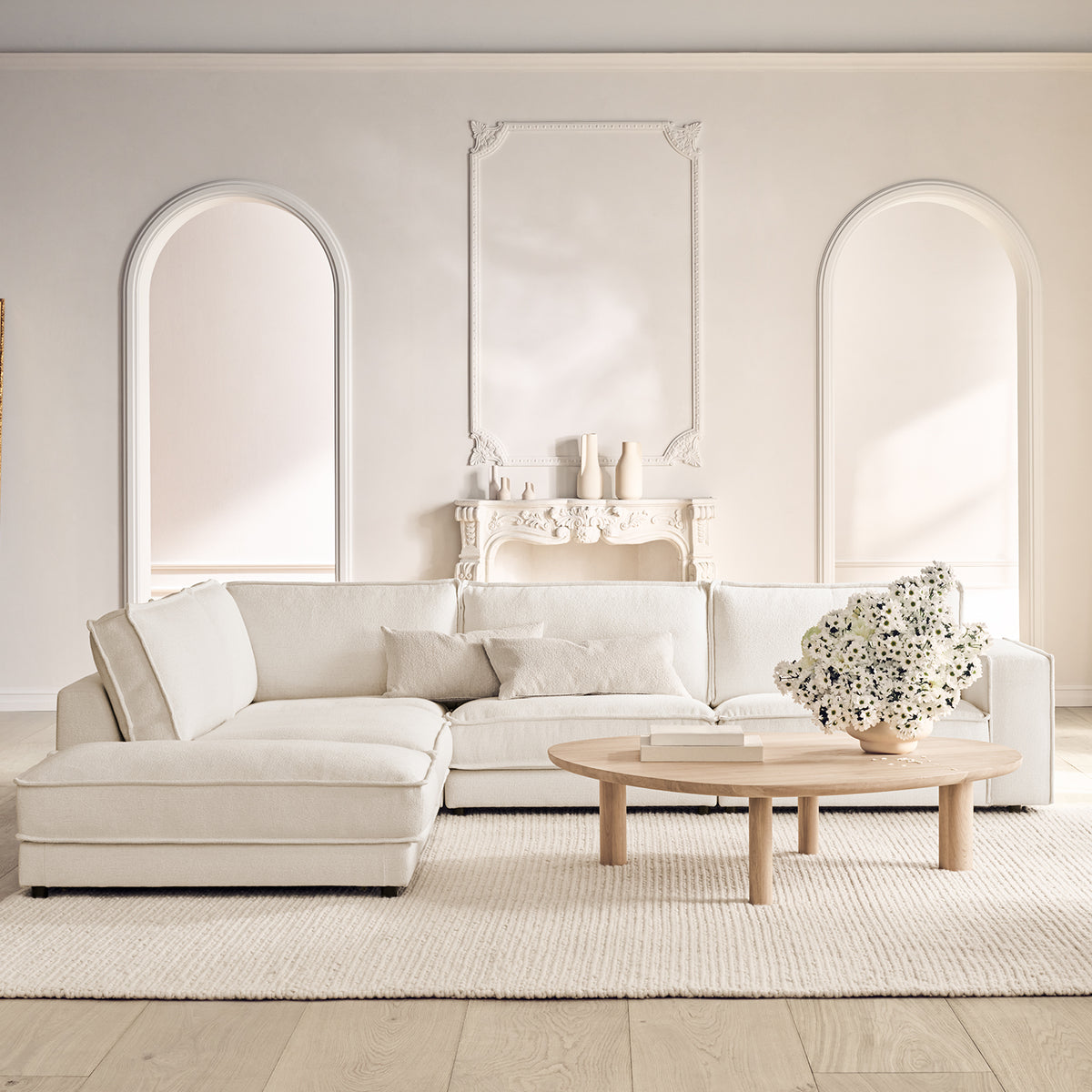 Noora Left Side Corner Sofa, Small Chaise