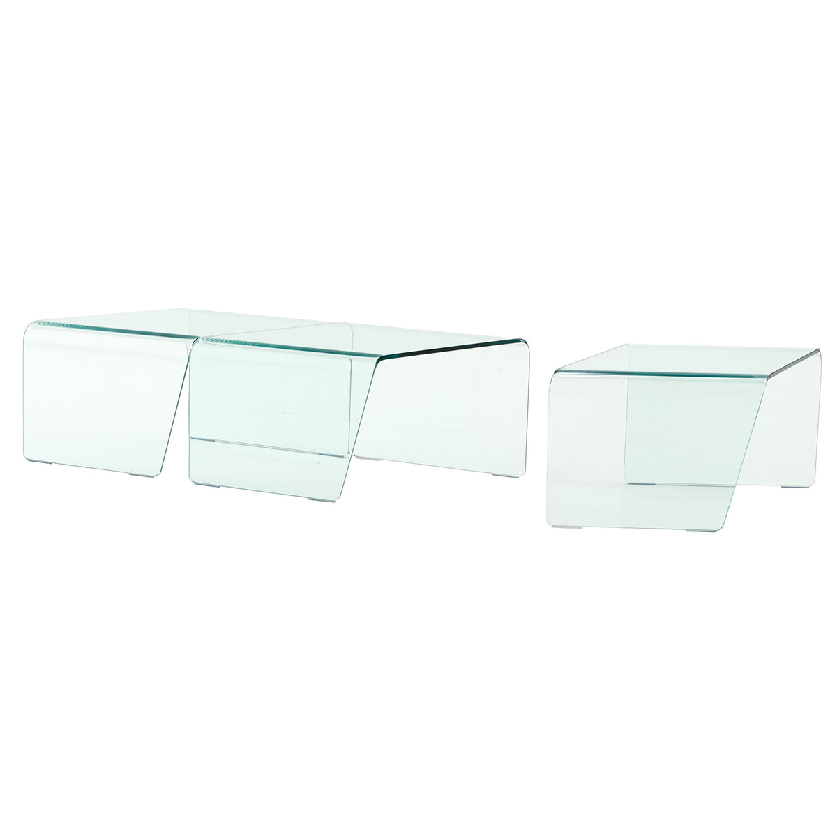 Rosis, Set of 3 Glass Tables