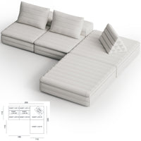 Samet Low Modular Sofa, Tierre de Lin