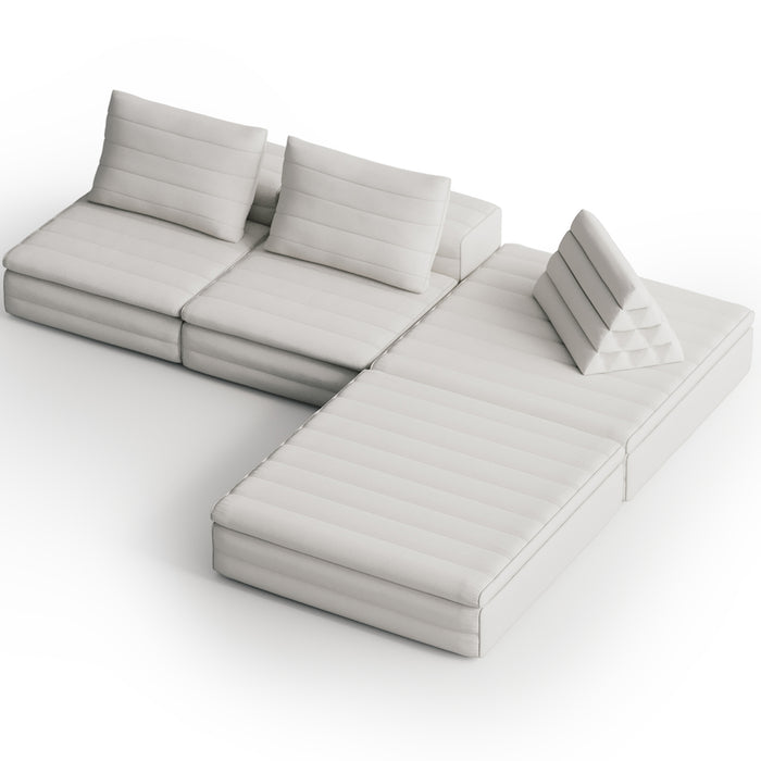 Samet Low Modular Sofa, Tweed