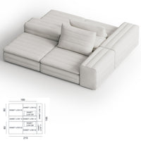 Samet Low Modular Sofa, Tierre de Lin