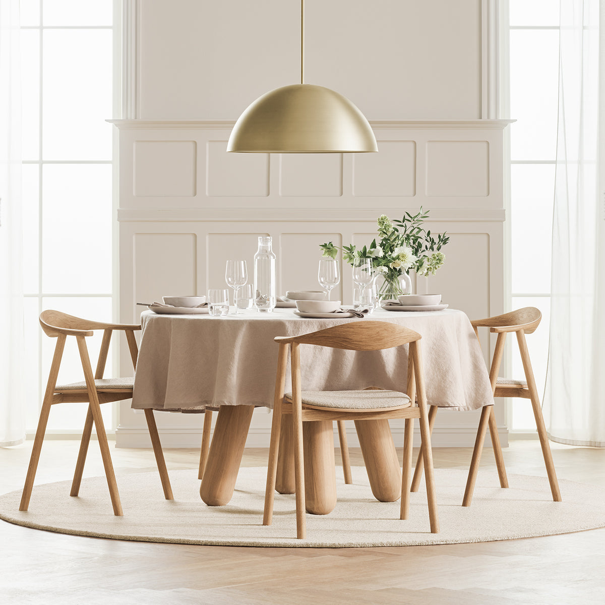 Swing Dining Chair, Upholstered