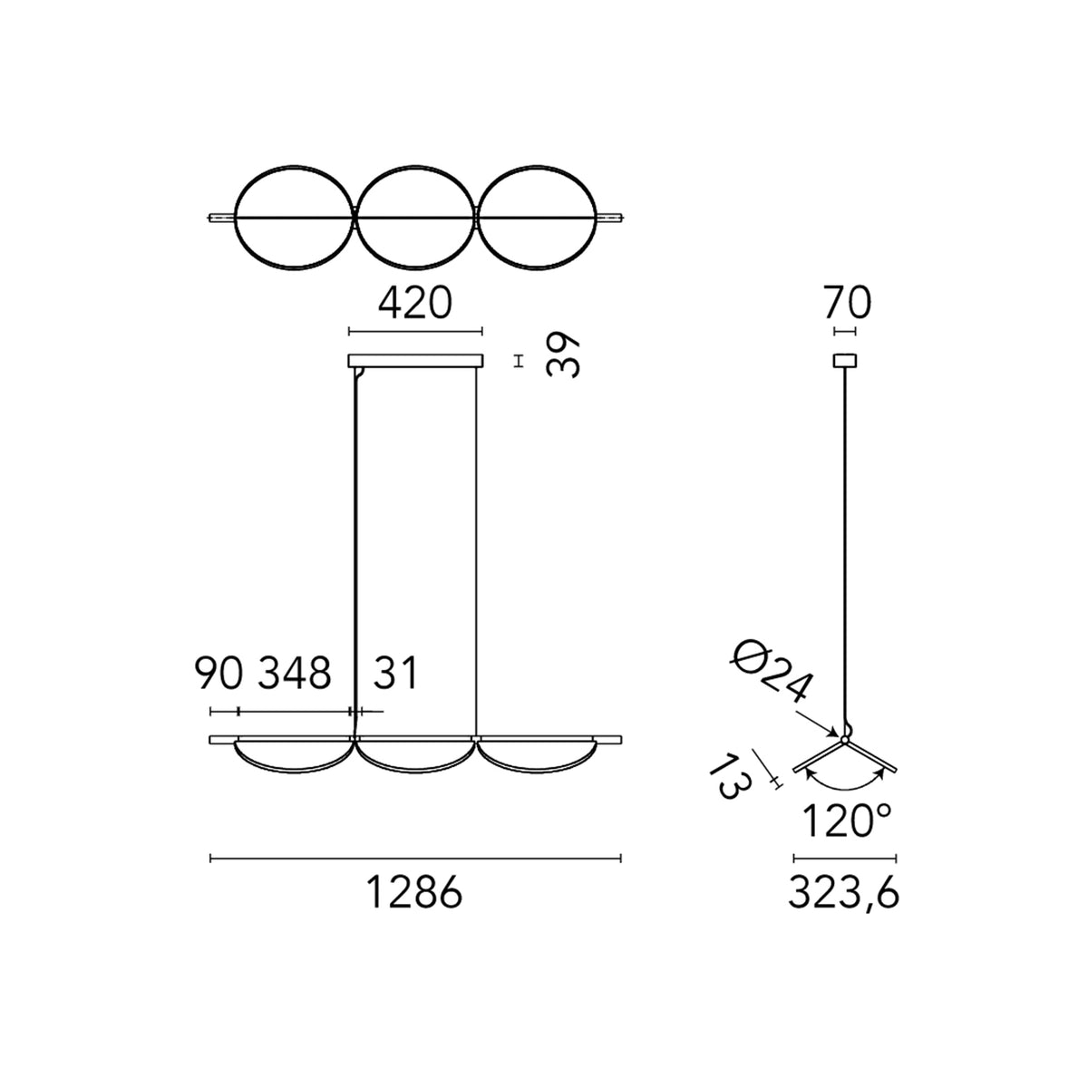Almendra Linear Light S3, Nude