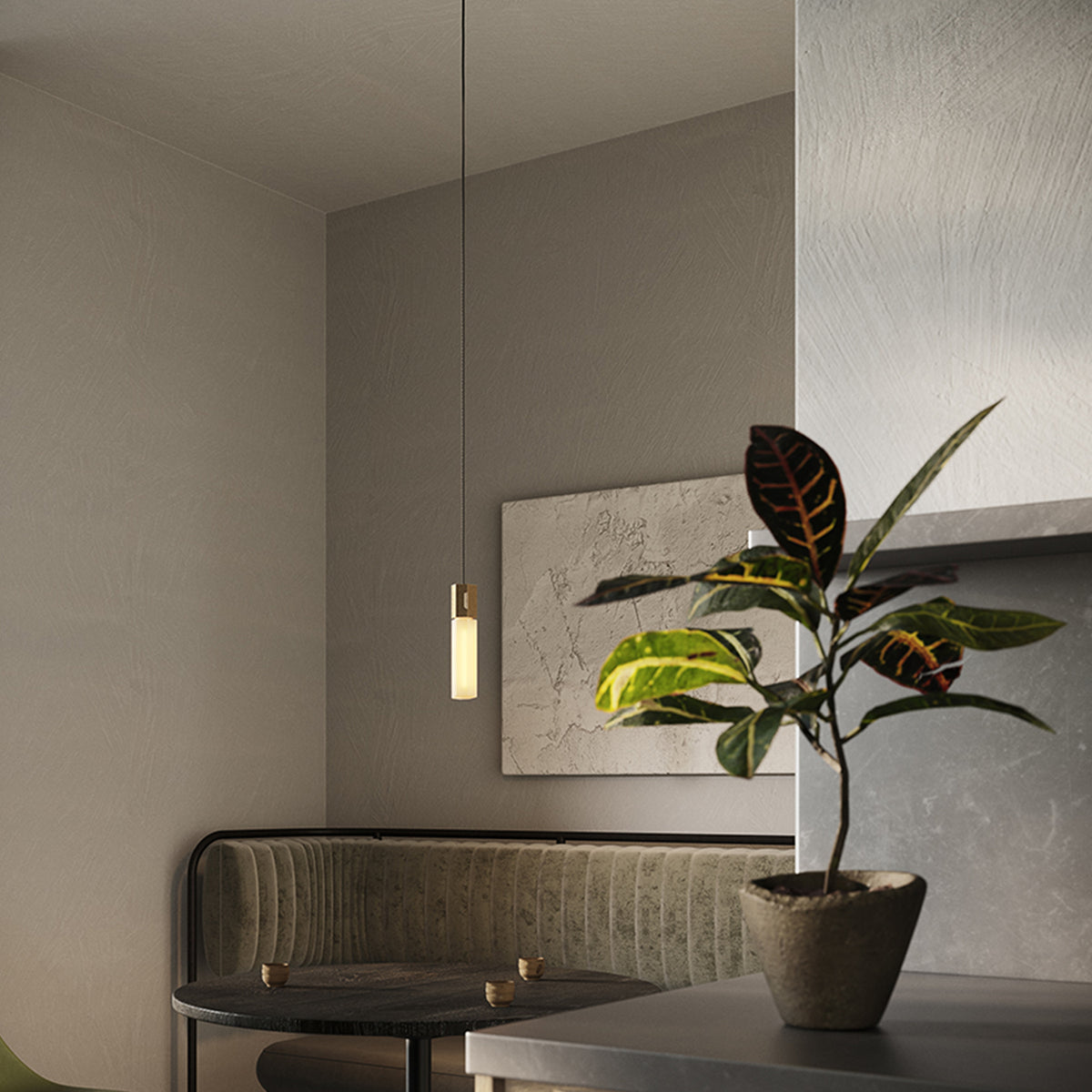 Basalt Suspension Lighting Set, Brass - Tala