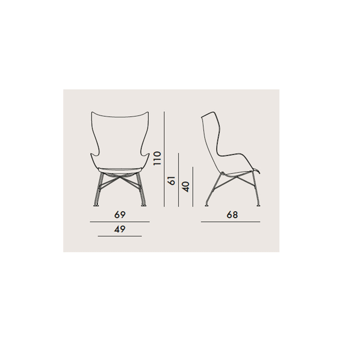 K Wood Lounge Chair - Kartell